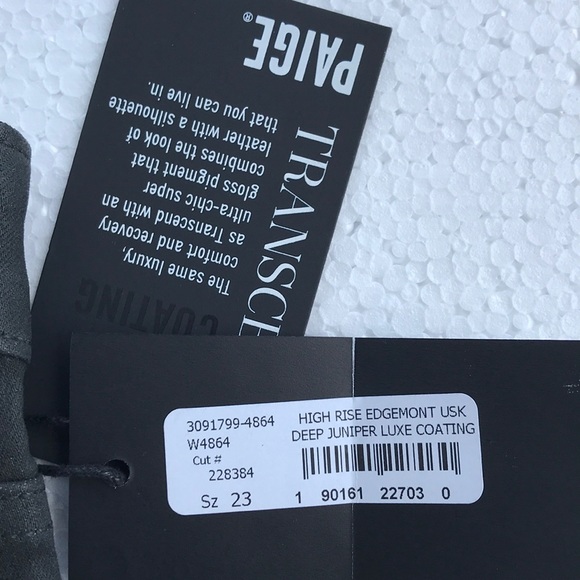 Paige Transcend Edgemont High Rise Jeans, Size 23 - Picture 7 of 8